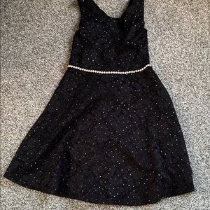 Speechless Black Formal Kids Dress with Pearl Accents